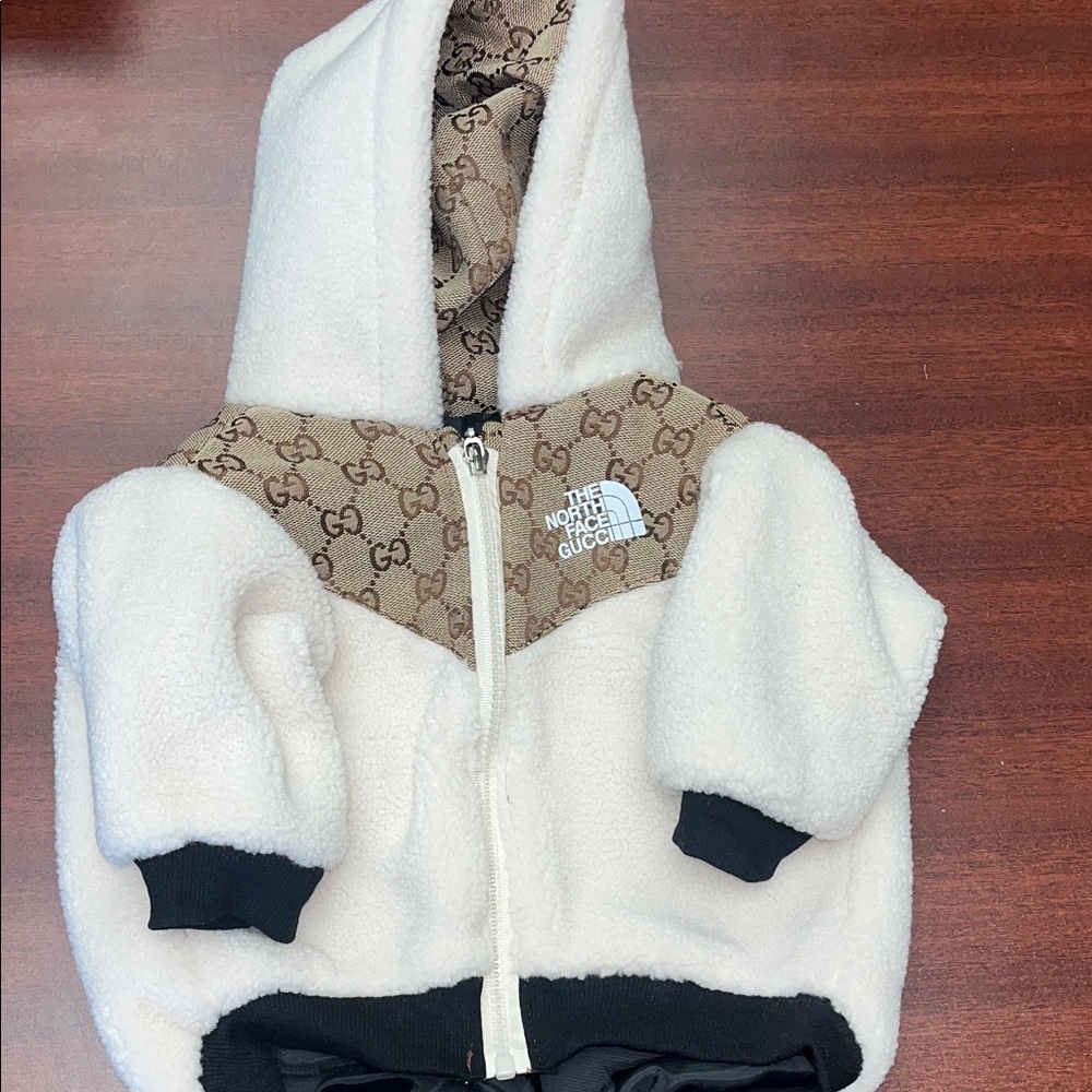 The North Face Gucci Cream and Brown Jacket
